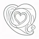 thumb print heart shape tattoo design idea