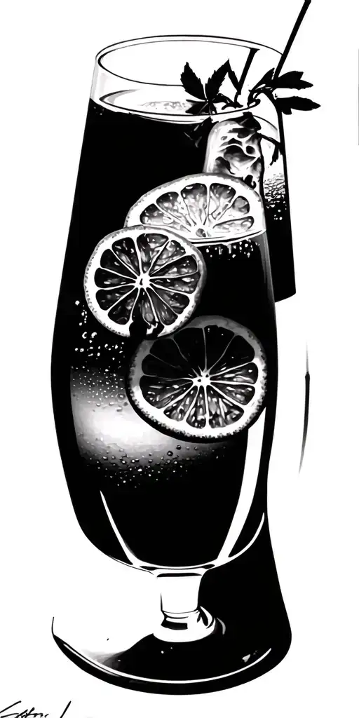 aperol spritz tattoo design idea