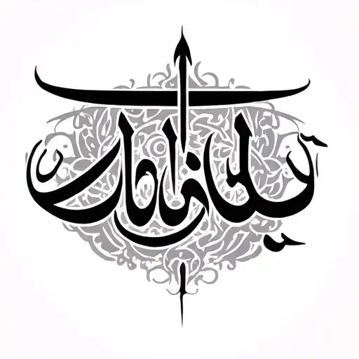 arabic calligraphy style tattoo design idea