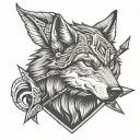 wolf with arrow tattoo design idea