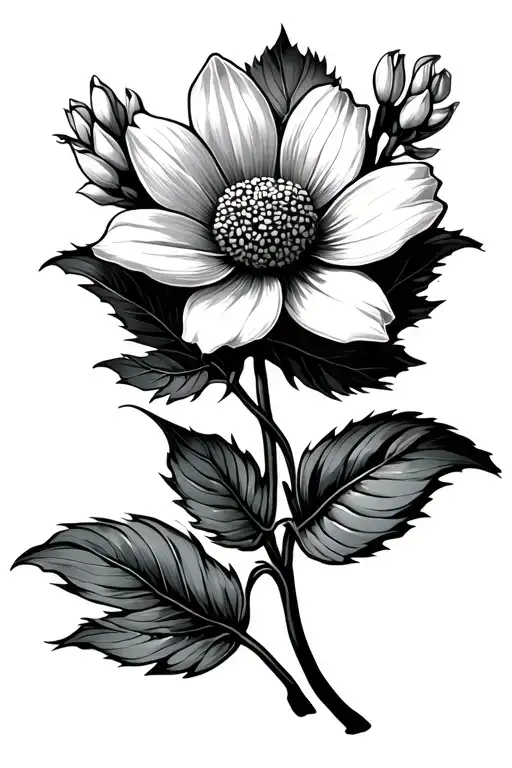 mustard seed flower and prayer plant tattoo design idea