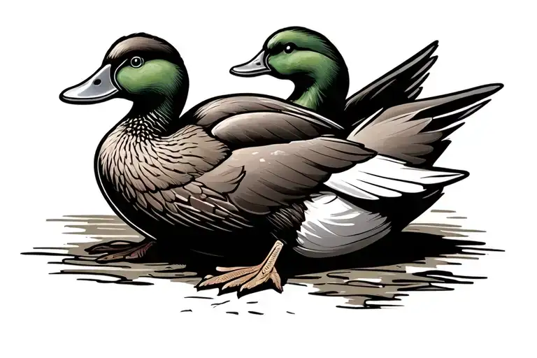 Army Assault duck sitting tattoo design idea