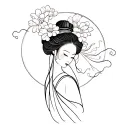 geisha inscent tattoo design idea