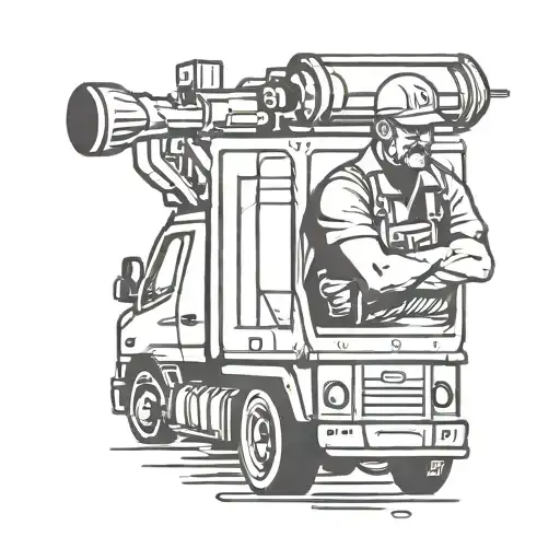truck driver, plumber tattoo design idea