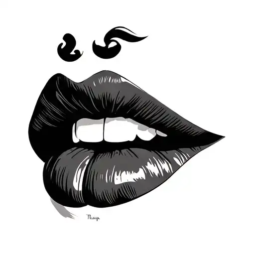 taurus kiss lips and 13 tattoo design idea