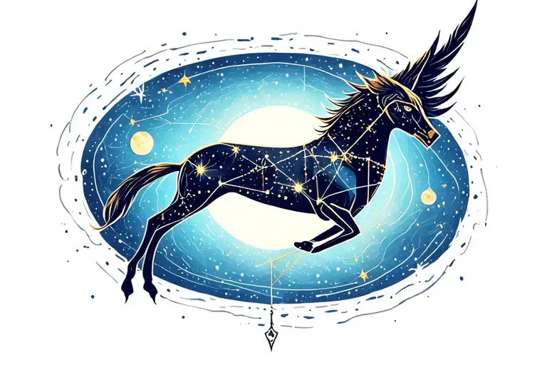 Sagittarius constellation tattoo design idea