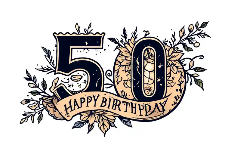 50th birthday tattoo design idea