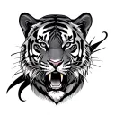 angle with tiger print inside tattoo design idea