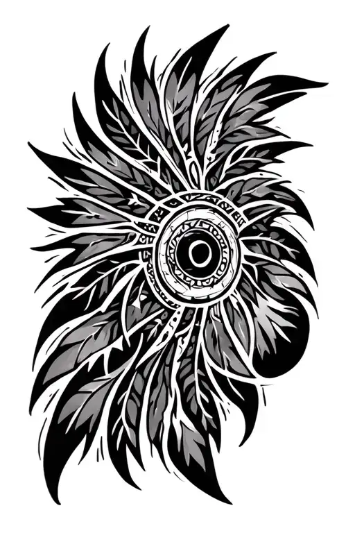 Cherokee tribal strength pattern inspired tattoo design idea