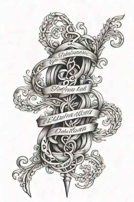 biblical quote intertwined tattoo design idea
