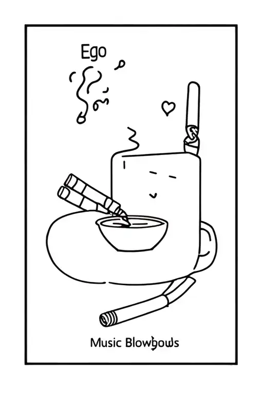 Ego,Poems  ,Coffee,Cigarettes,Piercings,Music,Lights,Emojis,Money,Blowjobs tattoo design idea