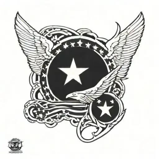 patriotic Air Force tattoo design idea