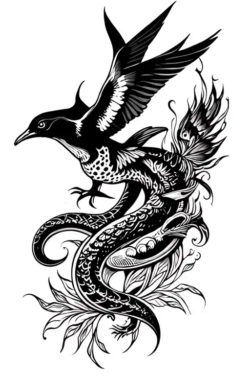 tribal cheetah, tribal snake, tribal eagle, tribal dolphin, and tribal hummingbird half sleeve tattoo tattoo design idea