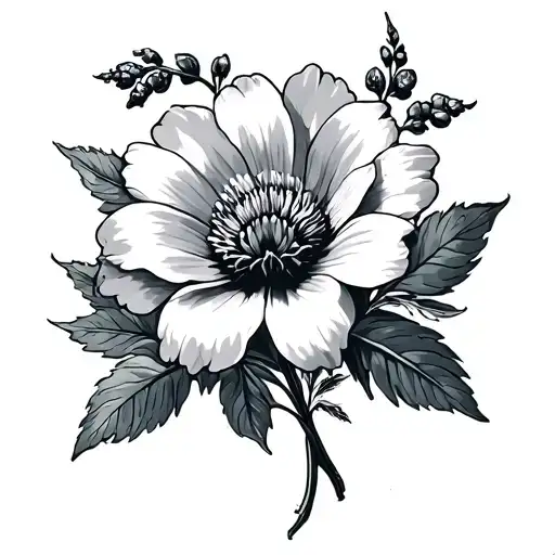 August And March Birth Flower tattoo design idea