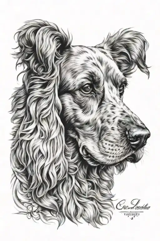 Cocker Spaniel dog  memorial tattoo design idea