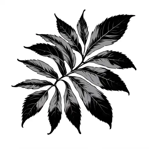gincko leaf Japanese style tattoo design idea