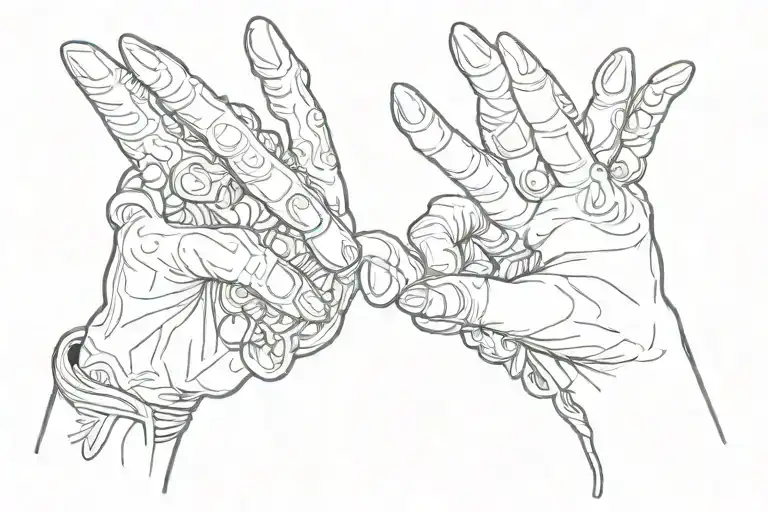 Lesbian hand choking tattoo design idea