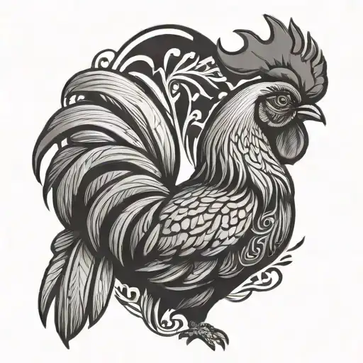 Mexican Rooster tattoo design idea