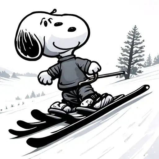 Snoopy ski slope tattoo design idea