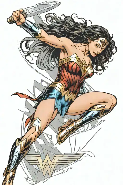 wonder woman tattoo design idea