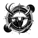 gemini, cancer, leo and capricorn constellation surrounding taurus symbol tattoo design idea