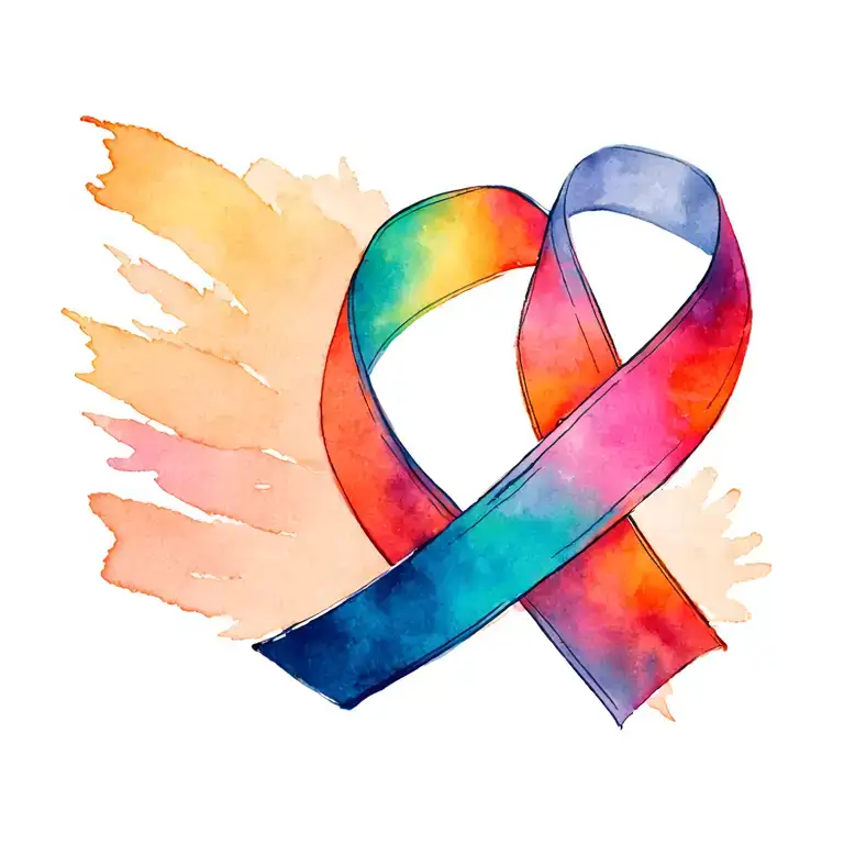 Cancer Ribbon tattoo design idea