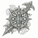 rustic templar cross tattoo design idea