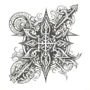 rustic templar cross tattoo design idea