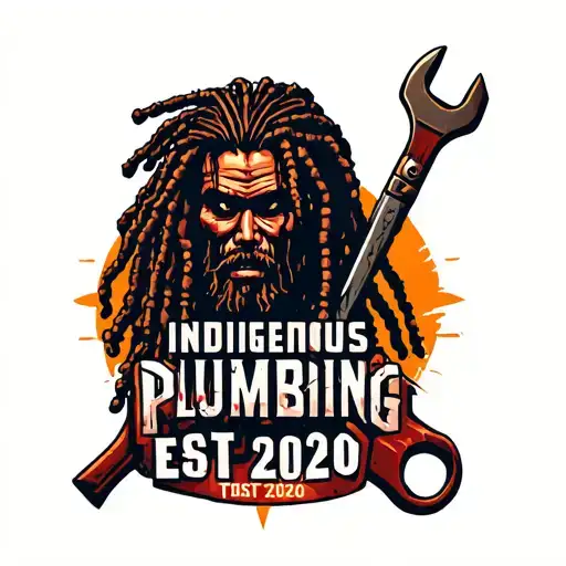 "Indigenous Plumbing EST 2020" dreadlocks native warrior and tool wrench  tattoo design idea