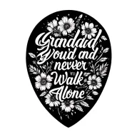 floral design full looking dark shading saying grandad and you'll never walk alone tattoo design idea