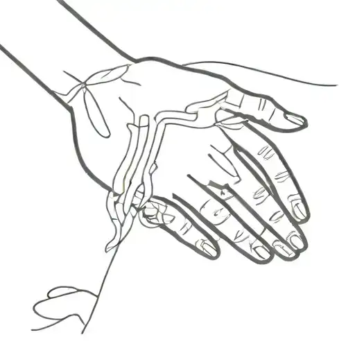 Hands touching tattoo design idea