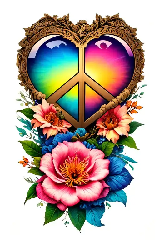 peace love and prosperity tattoo design idea