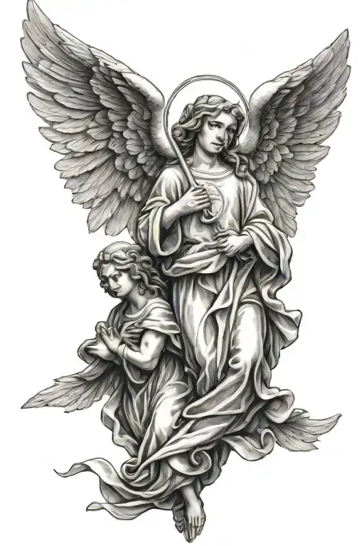 catholic tattoo angels tattoo design idea