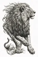 lion full body tattoo design idea
