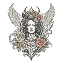 It's better to be alone than with just anyone, the one who is afraid of loneliness is wrong, I'm not alone while my eyes are seeing double tattoo design idea