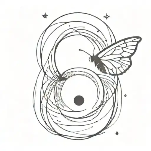 black hole, butterfly effect tattoo design idea