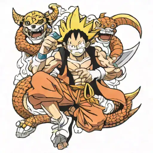 manga one piece dragon ball naruto tattoo design idea