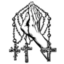Rosary Praying Hands tattoo design idea