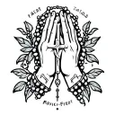 Rosary Praying Hands tattoo design idea