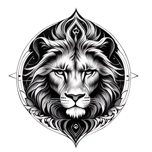 symmetrical design that combines the Leo and Virgo symbols  tattoo design idea