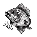 drawing of a barramundi in aboriginal art tattoo design idea