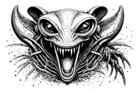 Alien Romulus is growling tattoo design idea