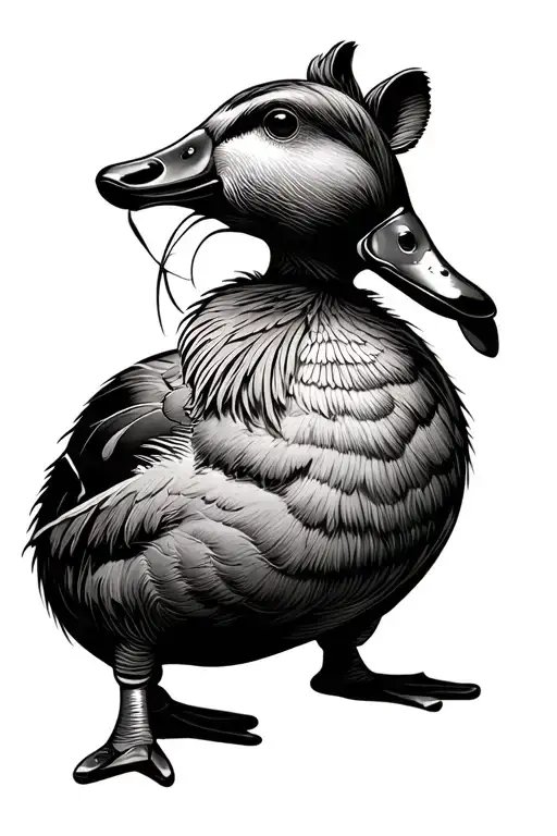 deer  river woods  ducks  hog tattoo design idea