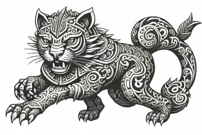 aztec jaguar warrior tattoo design idea