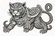 aztec jaguar warrior tattoo design idea