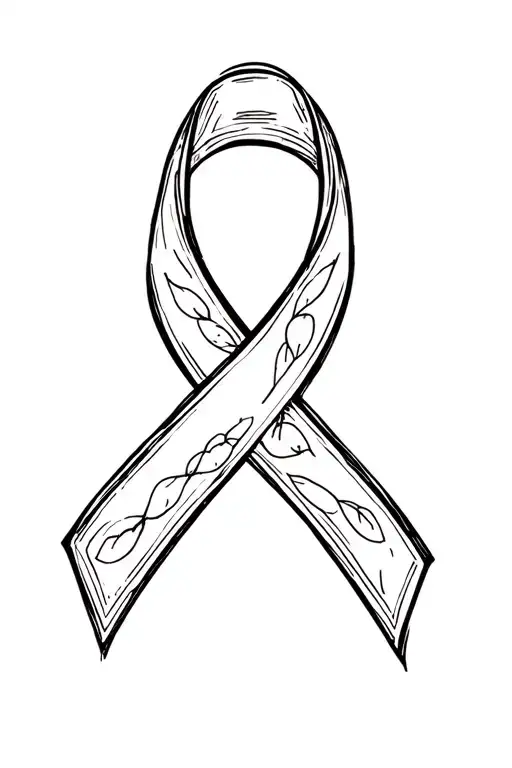 organ donation ribbon with kidney bean inside tattoo design idea