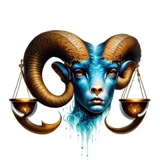 aries and libra stars, nautical tattoo design idea