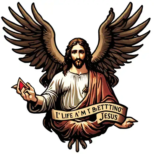 if life is a gamble I'm betting on Jesus tattoo design idea