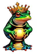 frog king chess piece tattoo design idea