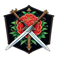 Irish sword surrounded tattoo design idea